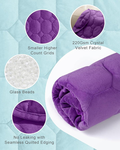 Cottonblue Weighted Lap Blanket 7lbs, Cozy Luxury Crystal Velvet Weighted Blanket for Adults, Small Weighted Blanket for Relaxation, Sleeping, Travel, Grey, 29" x 24"