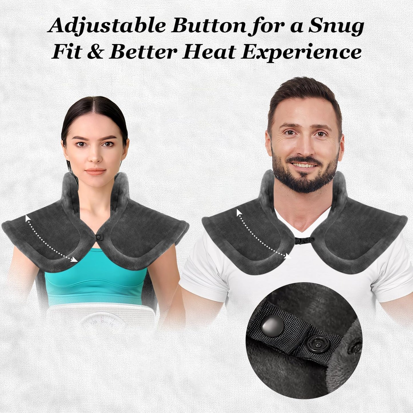 WUGE Fathers Day Dad Gifts, Heating Pad for Neck Shoulder and Back, Birthday Gift for Women Men, Deeper Pain Relief, Large Weighted Heat Pad, ETL Certified, Blue