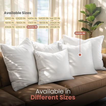 Utopia Bedding 12x20 Pillow Inserts, Set of 2, White – Indoor Decorative Throw Pillows for Bed, Sofa & Couch – Soft, Supportive & Fluffy Cushion Inserts
