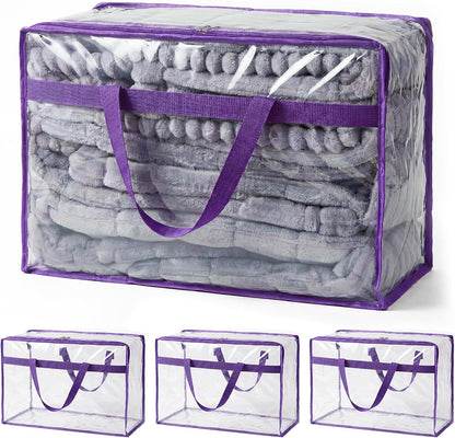 Blanket Storage Bags Extra Large 60L 4 Pack Clothes Organizer
