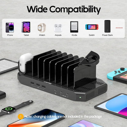 Unitek 10-Port Charging Station, USB Charger Organizer for Multiple Device