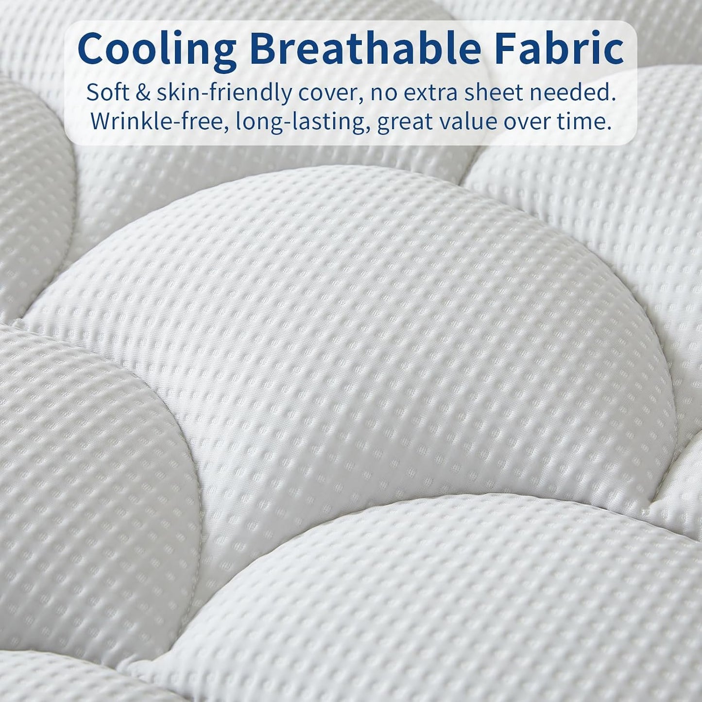 King Size Mattress Topper Cooling Breathable, Pillow Top Mattress Pad Supportive for Back Pain Relief, Quilted Fitted with 8-21 inches Deep Pocket, Machine Washable (78x80 inch, Dove Grey)