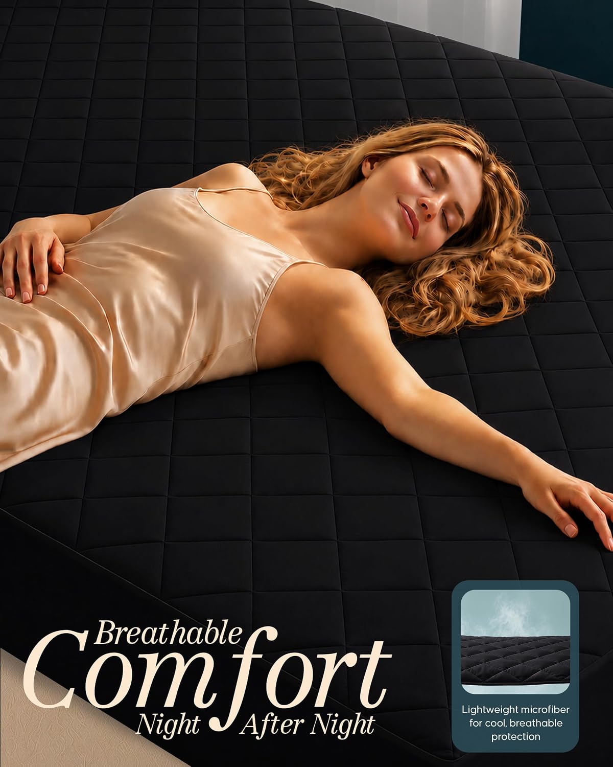 Queen Mattress Pad, Quilted Mattress Protector Topper fits 16" Deep Pocket
