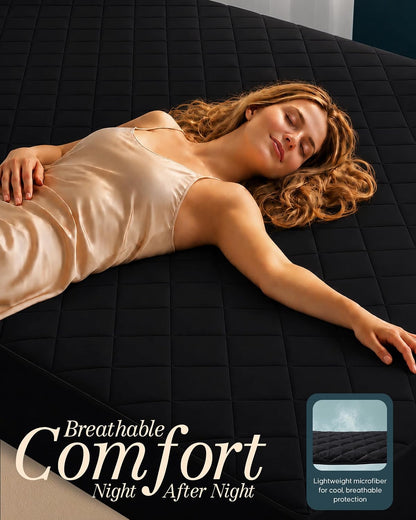 Queen Mattress Pad, Quilted Mattress Protector Topper fits 16" Deep Pocket