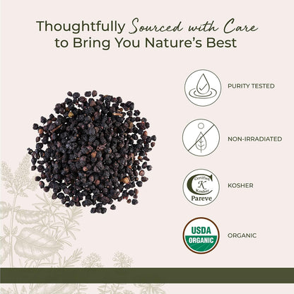 Starwest Botanicals Organic Elderberries for Tea, Non-GMO - Bulk 1 lb Bag