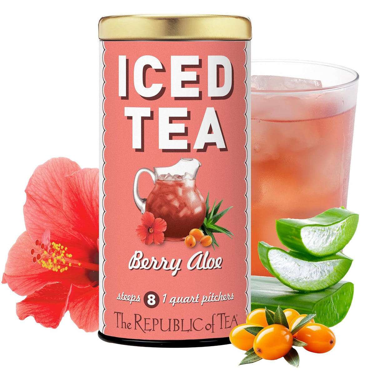The Republic of Tea Beautifying Botanicals® Berry Aloe Herbal Iced Tea Bags (8 count)