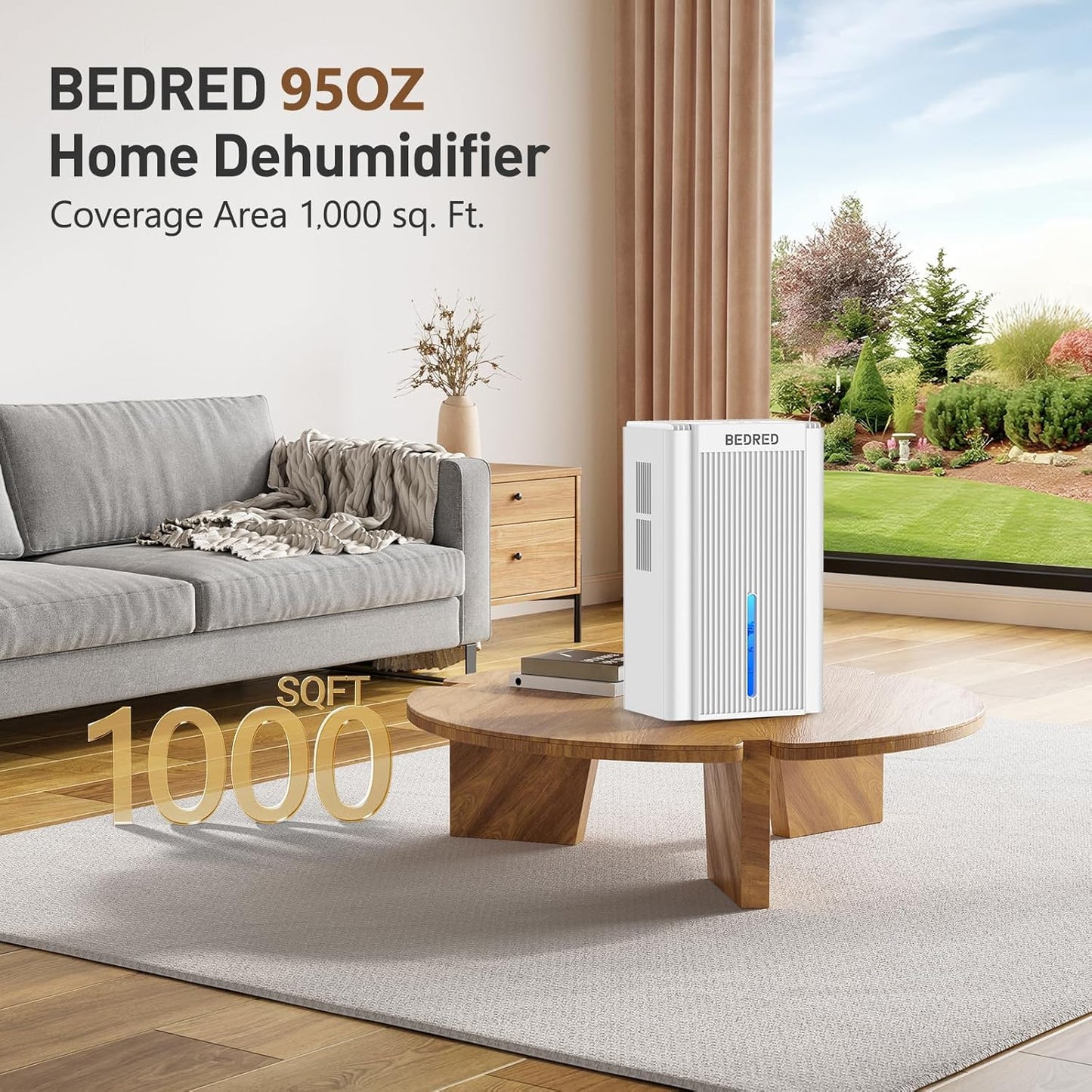 Dehumidifier, 95OZ Dehumidifier for Home 1000 Sq.Ft - Quiet with Auto Shut Off & Relaxing 7 Color Ambient Light,Ideal for Livingroom, Bedroom, Basement(Black)