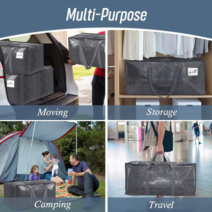 Extra Heavy Duty Large Moving Bags with Strong Zipper, Dark Blue