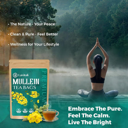 Lavitali, Mullein Leaves Tea | 120 tea bags, 100% Pure Herbal Tea | Caffeine-Free, No Sugar, Eco-Friendly Filter Bags | Daily Natural Botanical, Hot or Iced Herbal Infusion
