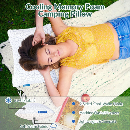 QUTOOL Cooling Pillow for Sleeping, CertiPUR-US Shredded Memory Foam Queen Pillows Set of 2, Cool Pillow for Hot Sleepers Adjustable Firm Pillow for Side, Back, Stomach Sleepers Soft Yet Support,White