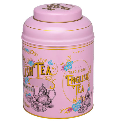 New English Teas Victorian Tea Tin with 240 Breakfast Tea Bags - Pink