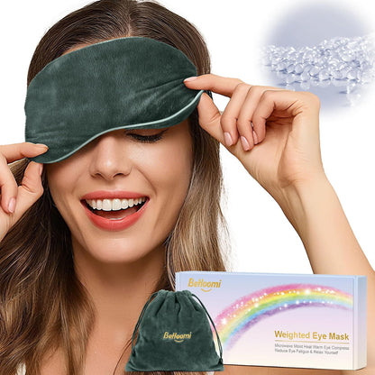 BeHoomi Cooling & Heated Eye Mask, Weighted Eye Mask for Sleeping, Purple