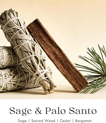 AOOVOO Sage Candle for Cleansing - 3 Wick 12oz Large Scented Candle with Crystals & Sage Leaves Inside, Soy Candles Non Toxic for Meditation Spiritual Gift, Aromatherapy Candle for Women Men