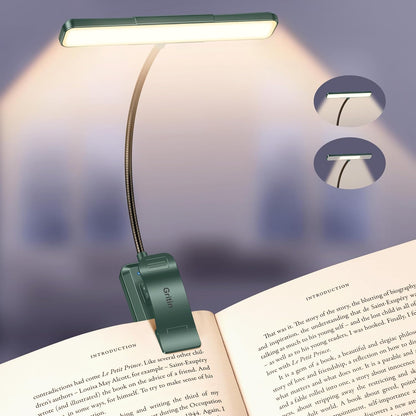 Gritin 2026 Gen 2 Book Light for Reading- 32 Eye Caring Full Spectrum LED | 5 Colors & 5 Brightness, Adjustable Wide/Narrow Beam, Upgrade 1500mAh Long-Lasting Rechargeable Clip on Light for Book Lovers