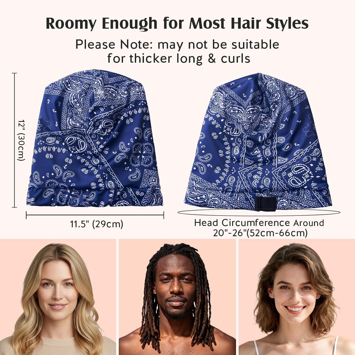 YFONG Mulberry Silk Hair Bonnet for Sleeping Women Men, Real Silk Lining, Not Satin, Stay On All Night Sleep Bonnet with Adjustable Strap for Curly Short Long Fine Hair, Black