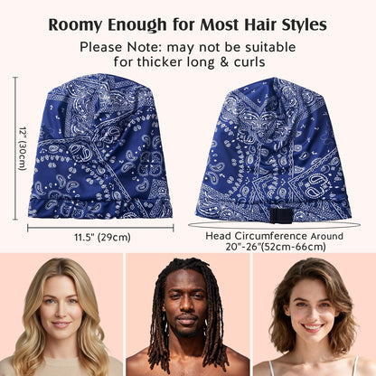 YFONG Mulberry Silk Hair Bonnet for Sleeping Women Men, Real Silk Lining, Not Satin, Stay On All Night Sleep Bonnet with Adjustable Strap for Curly Short Long Fine Hair, Black