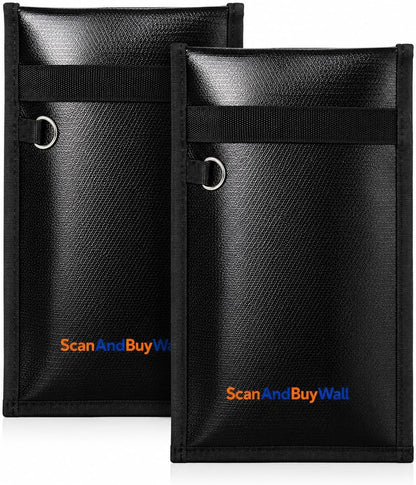 Faraday Bag for Phones (2 Pack) – Signal Blocking Pouch - Blocks Cell WiFi Bluetooth GPS RFID & NFC - Privacy Protection Faraday Phone Bag for Phones Credit Cards Passports & Key Fobs – 7.9" x 4.7"
