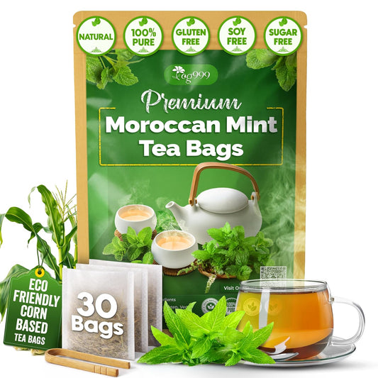 TOG999 Moroccan Mint Tea Bags, Spearmint Green Tea, Gluten-Free, 30 Count