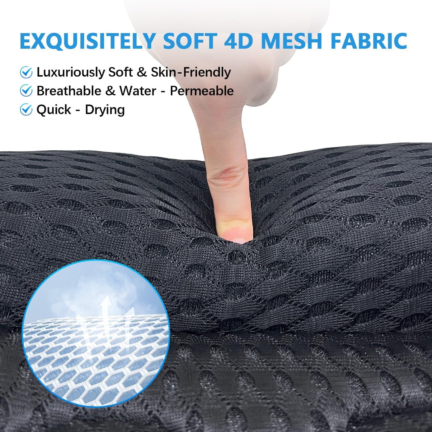 REEZEIVI Bath Pillows for Tub,Bath Pillow with 6 Non-Slip Suction Cups,Soft 4D Mesh Fabric,Bathtub Pillows for Tub Neck and Back Support,Extra Thick Luxury Bathtub Pillows,Grey