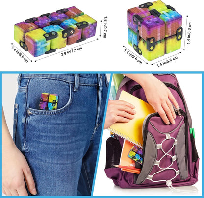 Infinity Cube Fidget Toy Stress Relieving Fidgeting Game for Kids and Adults,Cute Mini Unique Gadget for Anxiety Relief and Kill Time (Macaron Blue)