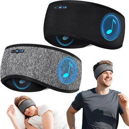 Sleep Headphones Bluetooth 6.0 Headband, 3-IN-1 Sleeping Headband Headphones for Side Sleepers with 20H PlayTime, HD Stereo, Removable and Washable Wireless Headband for Sleeping Sport (Black)