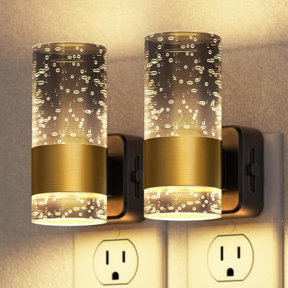 Briignite Night Lights Plug into Wall, Modern LED Night Light Plug in, Dusk to Dawn Sensor,Amber Night Light 0-100LM Adjustable Brightness, Dimmable NightLight for Hallway, Bedroom, Stairway, 2 Pack