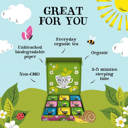Clipper Organic Herbal & Green Tea Sampler Box, 45 Tea Bags