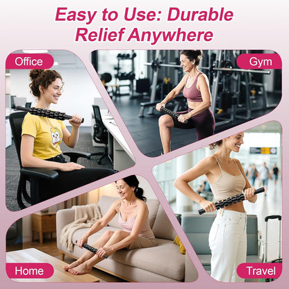 ZanLLW Muscle Roller Stick, Muscle Roller, Liposuction Massage Roller for Lymphatic Drainage, Massager Stick for Relief Muscle Soreness, Trigger Points, Help Exercise Runner Legs, Back Recovery