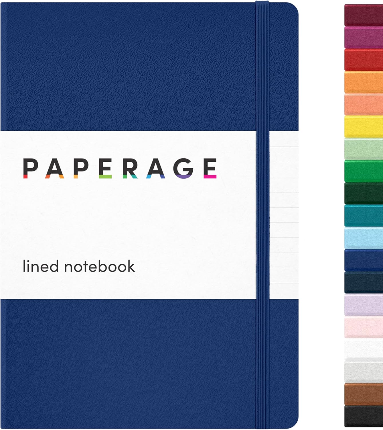 PAPERAGE Lined Journal Notebook, Hardcover Journal for Women & Men, 160 Pages, (5.6 in x 8 in), College Ruled Journaling Notebook for Work, School Supplies & Note Taking, (Black)