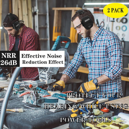 PROHEAR 016 Shooting Ear Protection Earmuffs 2 Pack, NRR 26dB for Gun Range, Hunting -Black and Green