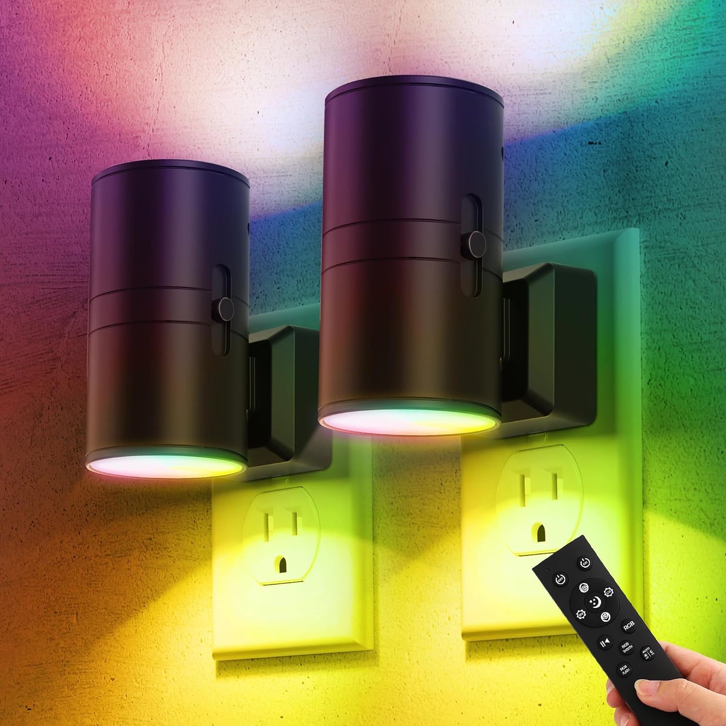 Briignite Night Lights Plug into Wall, Modern LED Night Light Plug in, Dusk to Dawn Sensor,Amber Night Light 0-100LM Adjustable Brightness, Dimmable NightLight for Hallway, Bedroom, Stairway, 2 Pack