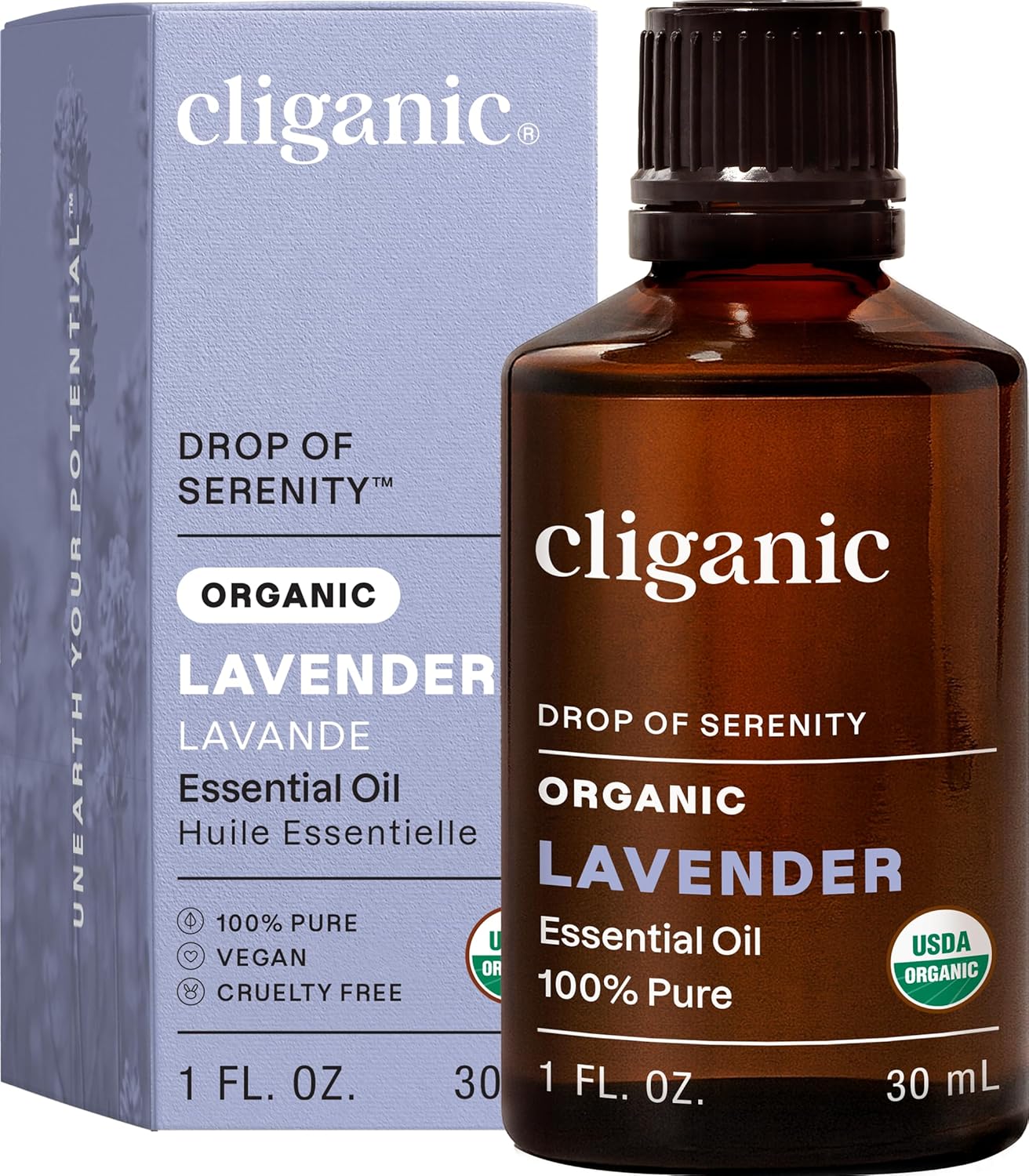 Cliganic Organic Lavender Essential Oil - 100% Pure Natural Undiluted, for Aromatherapy Diffuser | Non-GMO Verified - Colors A