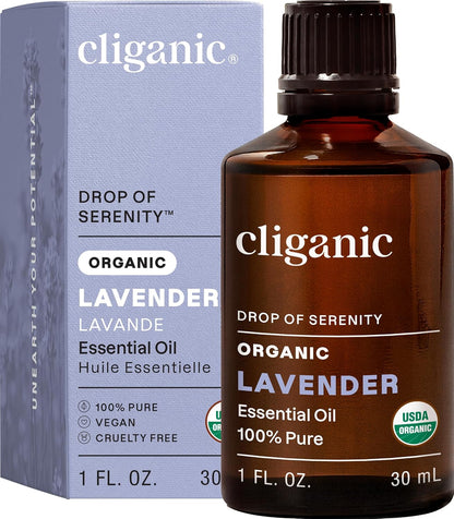 Cliganic Organic Lavender Essential Oil - 100% Pure Natural Undiluted, for Aromatherapy Diffuser | Non-GMO Verified - Colors A