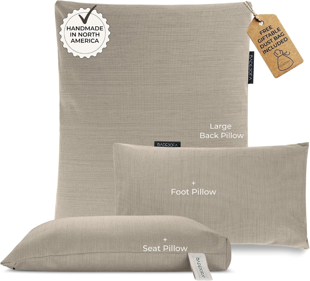 BADESOFA® Luxury Bath Pillow M in Ivory, Quick-Drying Bath Back Pillow