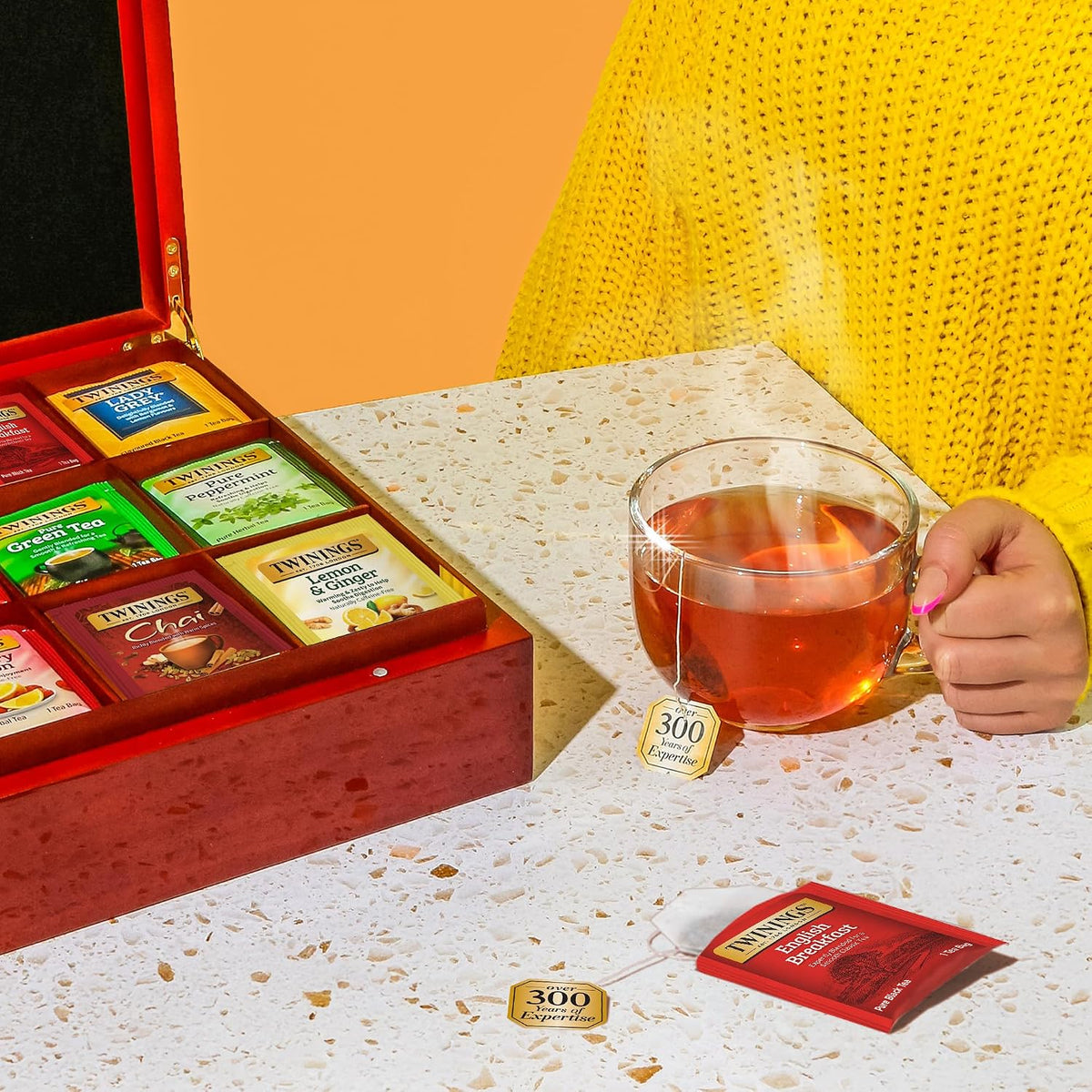 Twinings Variety Pack Tea Bags, 25 Count (Pack of 6) Includes English Breakfast, Earl Grey, Lemon Ginger, Peppermint, Green, and Chai, Enjoy Hot or Iced, 150 Teabags