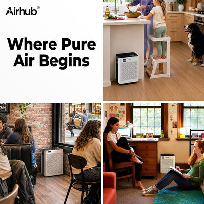 Air Purifier for Bedroom Home, Covers Up to 880 Ft², True HEPA Quiet 3-in-1 Air Purifiers Filter, 20dB Sleep Mode, Air Cleaner, 360° Intake, Remove Dust, Smoke, Pet Dander & Odors, White