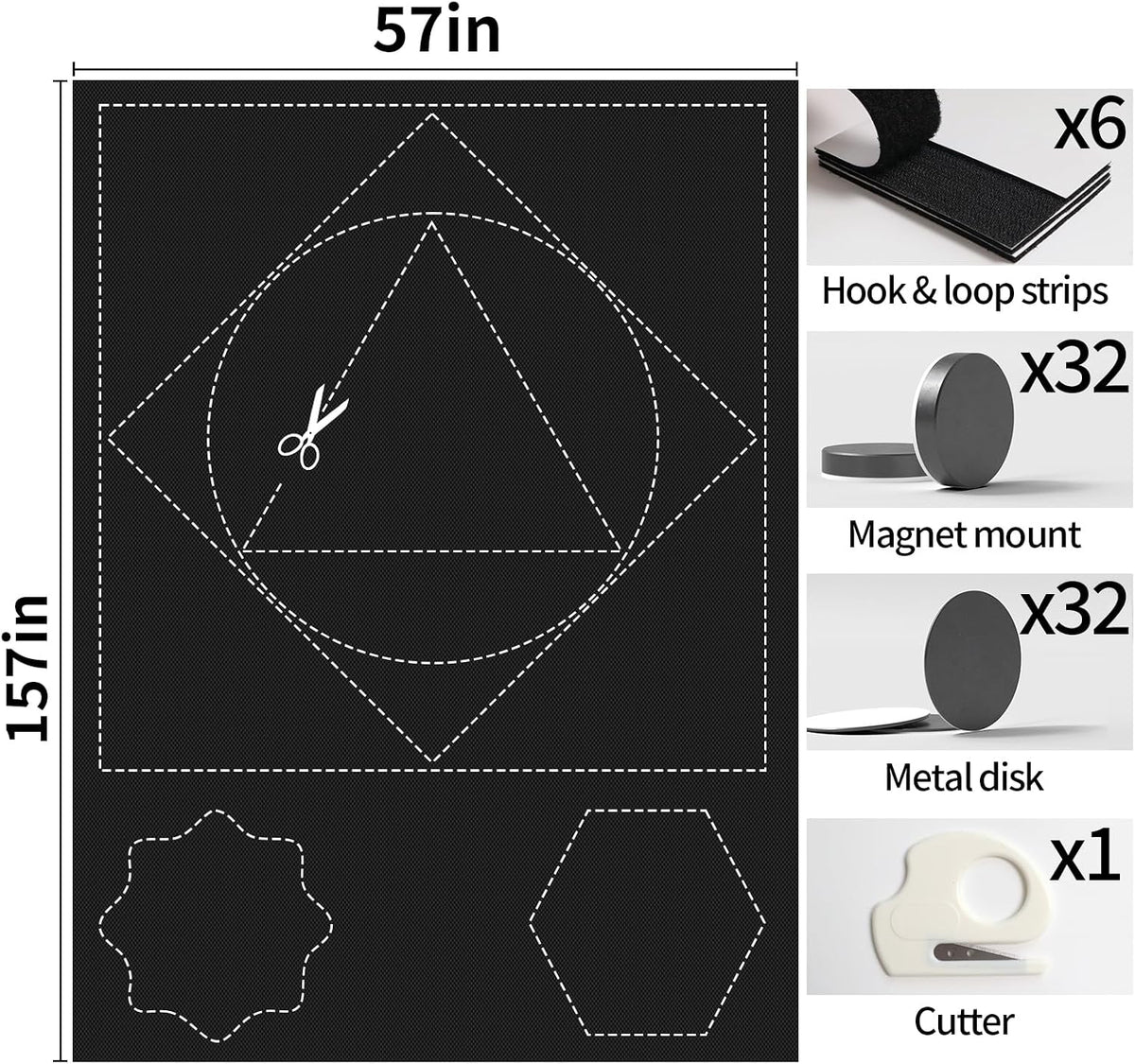 BKSAI 100% Blackout Curtains for Bedroom, Magnetic Portable Blackout Shades for Travel, Black Out Window Cover No Drill Cuttable for Bedroom, Nursery, Media Room, RV, 39x57 inch