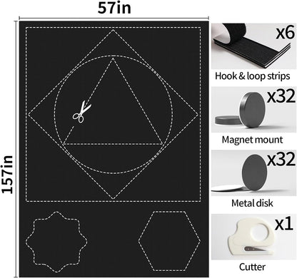 BKSAI 100% Blackout Curtains for Bedroom, Magnetic Portable Blackout Shades for Travel, Black Out Window Cover No Drill Cuttable for Bedroom, Nursery, Media Room, RV, 39x57 inch
