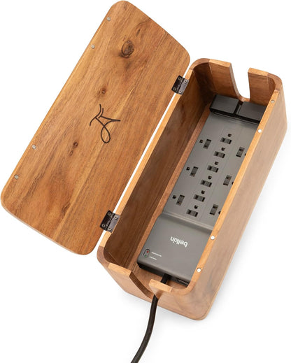 Cable Management Box, Power Strip & Extension Cord Hider, Desk Organizer