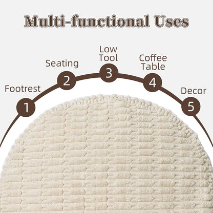 Stuffed Pouf Ottoman Soft Touch Poufs with Foam Chunk Filling Furry and Fluffy Detachable Pouf Foot Stool Storage Ottoman Floor Poufs Foot Rest for Living Room (Caramel, Round)