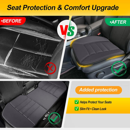kingphenix Car Seat Cushion with 1.2inch Comfort Memory Foam, Seat Cushion for Car and Office Chair (Black)