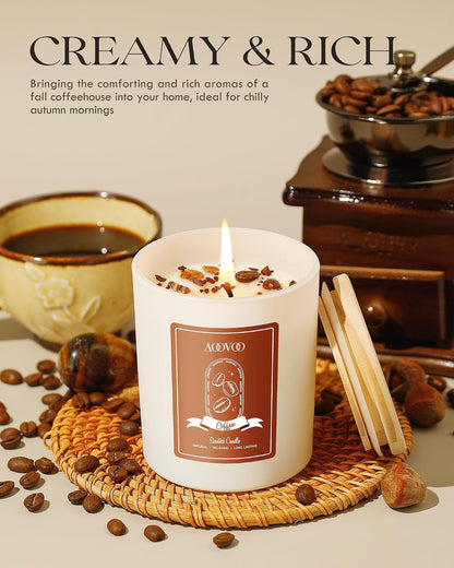 AOOVOO Lavender Scented Candles for Women - Aromatherapy Candle with Crystals Inside, 10oz Soy Candles for Home Scented, Birthday Gifts Mothers Day Candle for Women Mom