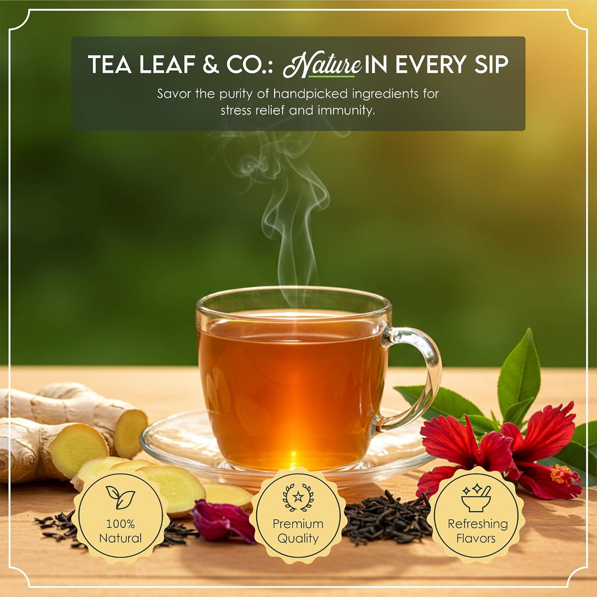 Tea Gift Box Set Combo, 3 Refreshing Flavors, 100g (3.5oz), 50 Tea Bags