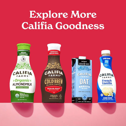 Califia Farms - Matcha Almond Latte, 48 oz, Dairy Free, Almond Milk, Plant Based, Vegan, Gluten Free, Non GMO, Green Tea