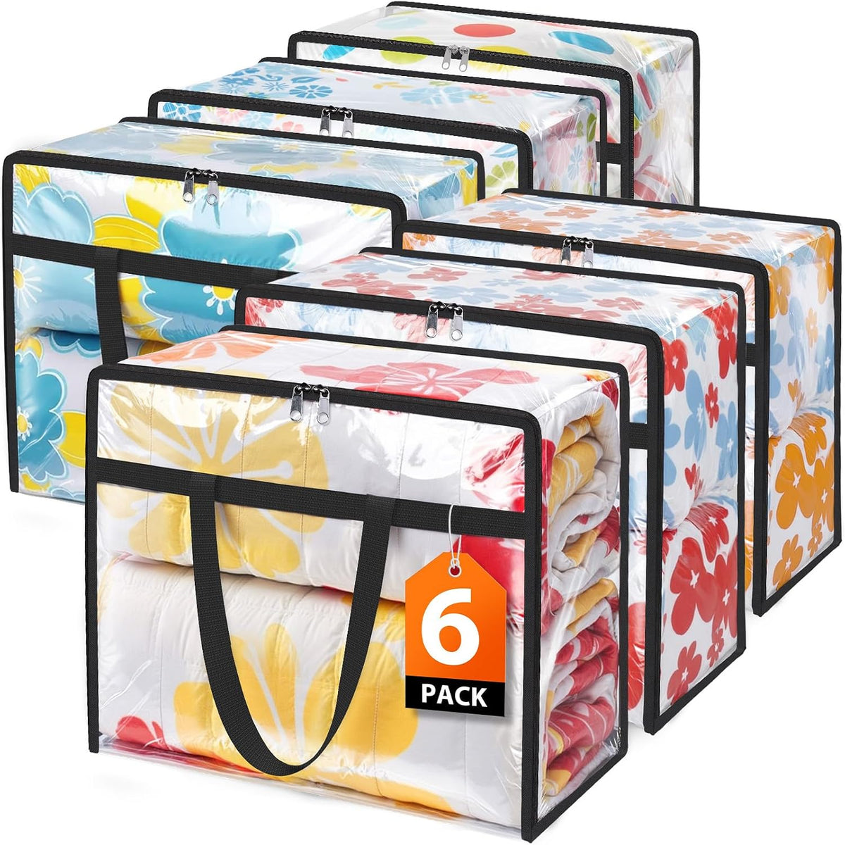 SpaceTrove Clear Storage Bags, 4-Pack Under Bed and Closet Organizers 40L