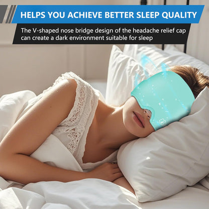 Migraine Relief Cap, All Around Gel Covered Reusable Headache Relief Cap, Black Migraine Cap for Headache Relief, Puffy Eyes