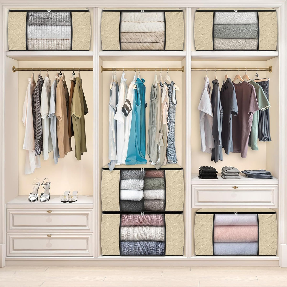 Fab totes Storage Bags for Clothes Blanket Storage Bins with Lids