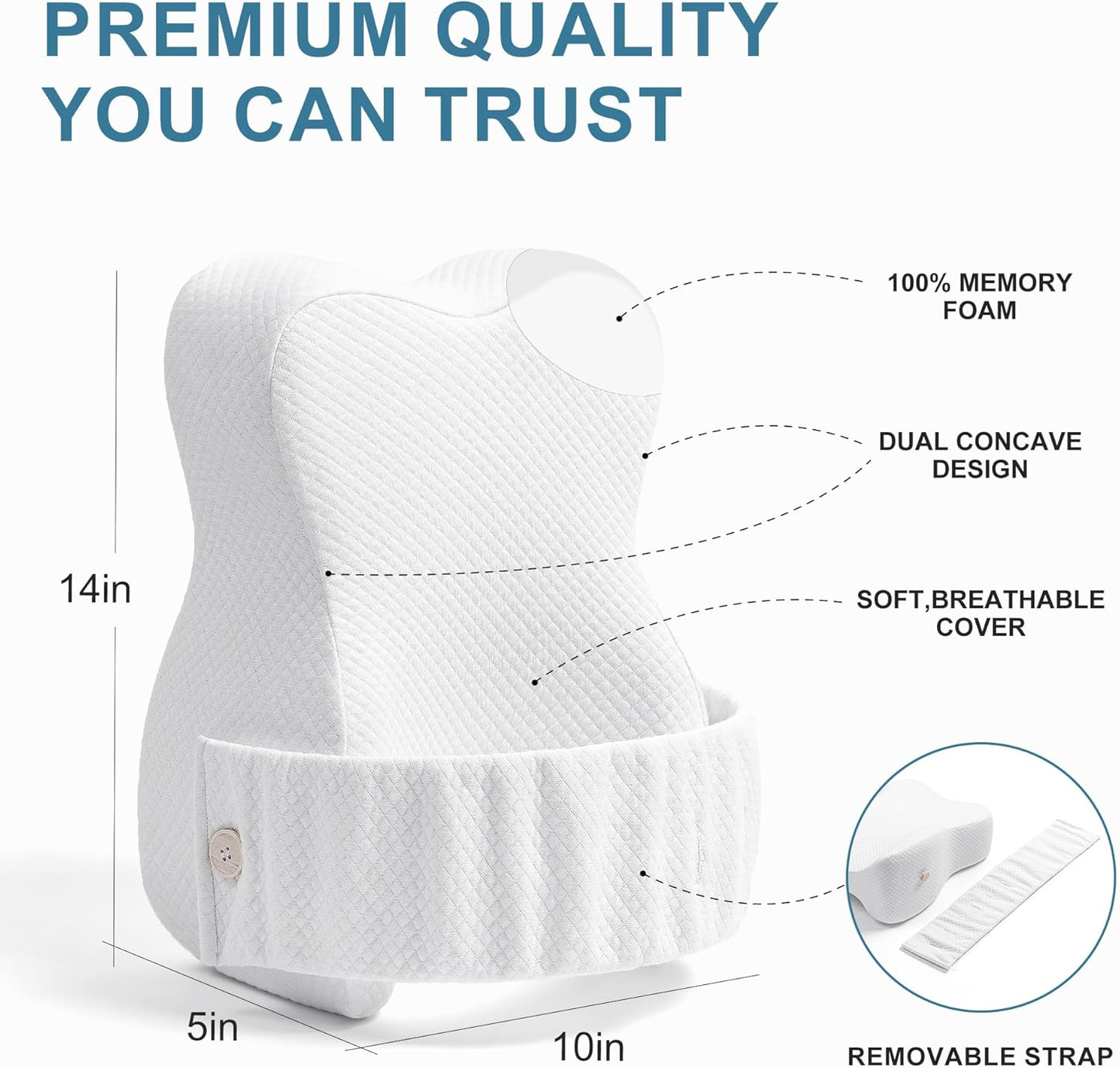 UJPFEO Knee Pillow for Side Sleepers,Leg Pillows for Sciatica,Knees,Hips,Joints Between Legs,Back Pain Relief When Side Sleeping Spine Alignment Support for Knee Surgery Recovery
