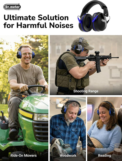 Dr.meter Ear Protection Ear Muffs, Noise Cancelling Headphones for Adults Kids 31dB Earmuffs for Noise Reduction, Hearing Protection for Shooting Gun Range, Mowing, Monster Jam, Sensory, Fireworks