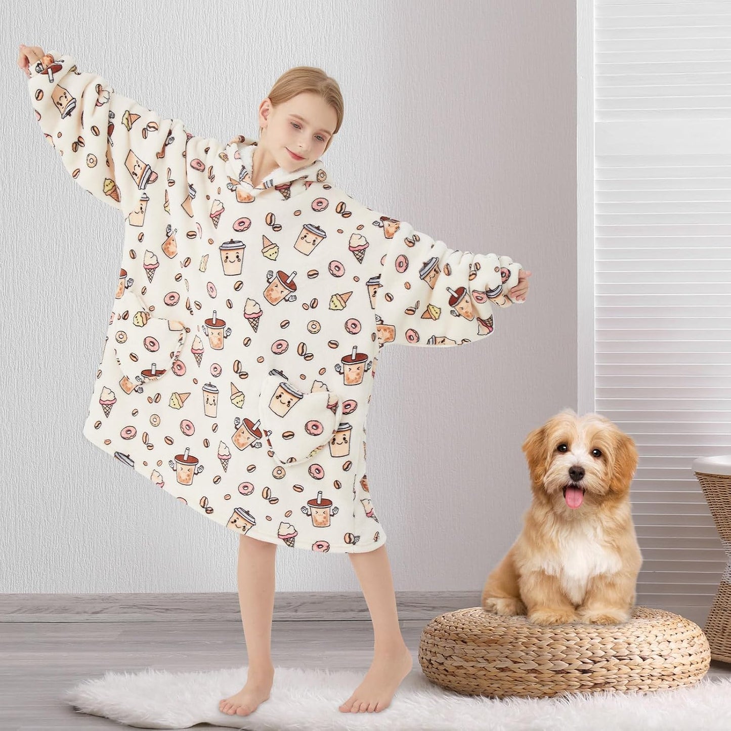 Fiosnow Glow in the Dark Unicorn Blanket Hoodies for Kids 6-13YR Oversize Wearable Blanket Hoodies for Boys Girls Teens